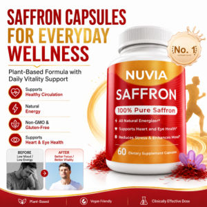 Saffron Capsules Blood Circulation Support Saffron Supplement Promote Healthy Blood Flow Natural Herbal Dietary Capsules
