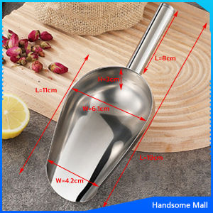 H.S. ที่ตักน้ำแข็งสแตนเลส ที่ตักข้าวสาร ที่ตักอเนคประสงค์ มีให้เลือก 3 ขนาด Ice scoop