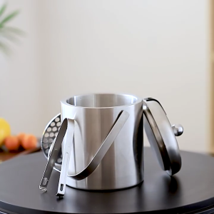 Convenient Ice Bucket Insulated Ice Container Practical Steel Ice Bucket and Tongs Practical Ice Caddies with Handle