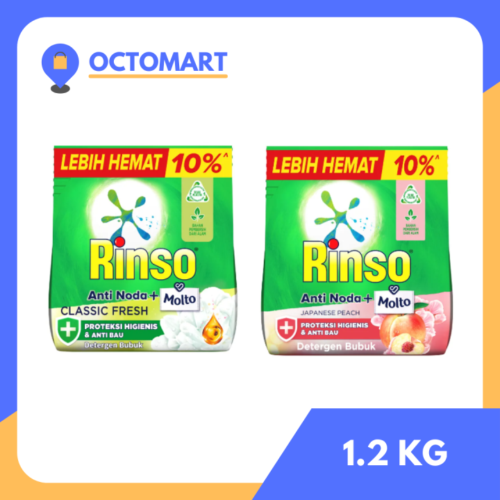 RINSO MOLTO Deterjen Bubuk 1.2 Kg Anti Noda 1.2Kg Classic Fresh ...