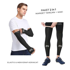 Paket Manset Tangan Arm Sleeve dan Manset Kaki Leg Warmer Sleeve Olahraga