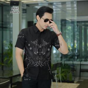 BATIK PUTRA JAWA Motif ARYANA Kemeja Batik Pria Slimfit Premium Bahan Katun Lapis Furing