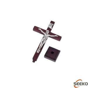 SK Crucifix Wall Cross Wooden Cross With Stand Jesus Cross Decor 1Pc