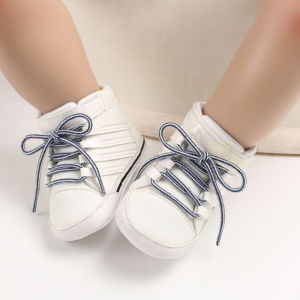 Newborn Christening PU Leather Pure White Baby Shoes Boy Girl Soft Sole Anti-slip First Walkers Shoes