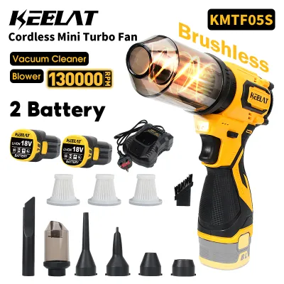 KEELAT KMTF05S Cordless Car Vacuum Cleaner Turbo Fan Blower Rechargeable Vacuum Cleaner Cordless Wireless Vacuum