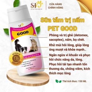 Sữa tắm cho Chó Mèo trị ghẻ nấm da Pet good chai 150ml (mẫu mới) - Hara Pet Store