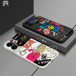 (Lokal Ready) Casing hp Realme C53 C51 C55 C33 C30 C31 C30S C35 Realme10 9i 8i 7i 5i 6i C2 C21Y C11 2021 C20 C25Y C17 C3 C12 C15 Corak Teks Tanda Keren Fashion Stitching Straight Edge Rubber Soft Case