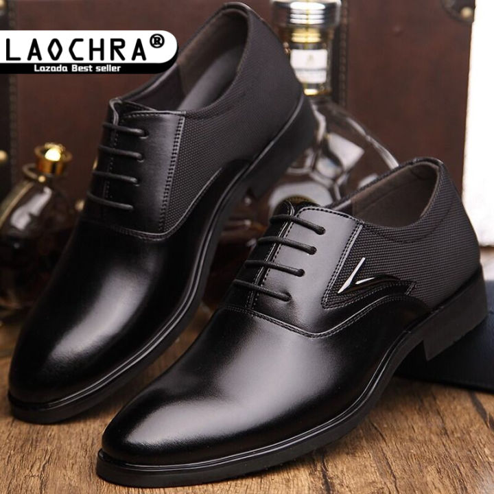 LAOCHRA Men's Business Formal Shoes Plus Size 38-48 British Style Men  Pointed Casual Leather Shoes Dress Shoes for Men Lazada PH