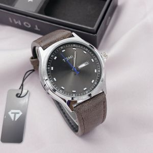 นาฬิกาTomi นาฬิกาแบรนด์แท้ นาฬิกากันน้ำ นาฬิกาข้อมือชาย นาฬิกาผช มีวัน - วันที่ สายนาฬิกา สาย หนัง หน้าปัด 42 มม