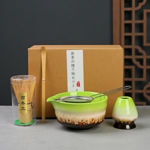 OKDEALS Matcha Spoon Japanese Matcha Tea Set Match Bowl Tea Sticks Matcha Brush Reusable Tea-Making Tools Green Tea Whisk for Tea Lovers