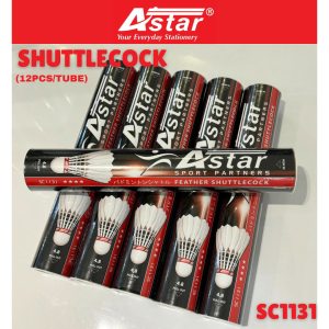 Badminton Shuttlecock | Shuttlecocks | Astar | 12pcs per tube | Bulu Tangkis | Training | Beginner 4STAR Grade