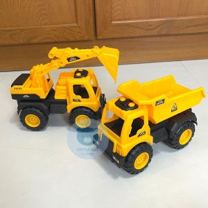 Toynamus รถของเล่น รถของเล่นเด็ก ซื้อ 1 ได้ ถึง 2 คัน รถก่อสร้าง เล่นมือ รถดั๊ม + รถตัก รถก่อสร้าง - Lazada