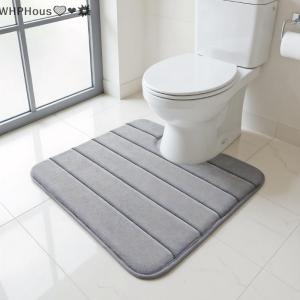 WP💓💛💖 U-shaped Toilet Mat Bathroom Mat Bathroom Carpet Bathroom Carpet Memory Foam Bath Mat Anti-skid Super Absorbent