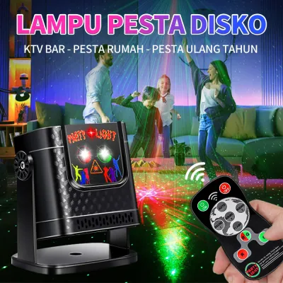 Mini Laser Stage Lighting Lampu Disco Ruangan Sensor Musi Lampu Disco Laser Dengan Diaktifkan Lampu Strobo