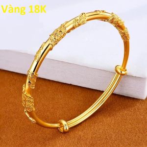 Vòng Tay Hoa Lá  Vàng 18K  Phong Cách Nhẹ Nhàng Sang Trọng Đằm Thắm VTVANGHOALALEO4