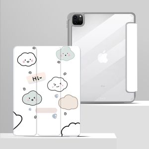 LEVINO Case iPad Air5 / Air4 10.9" Gen 5/6 9.7" inch Gambar Karakter Lucu Cloud Awan - Case iPad Pencil Holder for iPad Gen Pro 11" 2018/2020/2021/2022