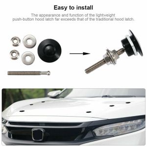 Top Produk 2Pcs 3mm Push Button Quick Release Hood Lock Clip Car Bumper Latch Kit