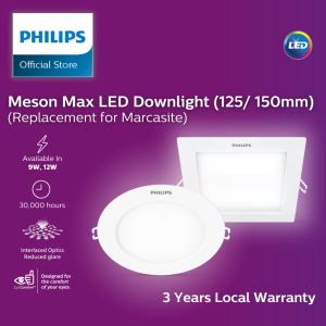 Philips Meson Max LED Slim Downlight with 3 years Warranty and 30000 hours lifetime (Marcasite Replacement)