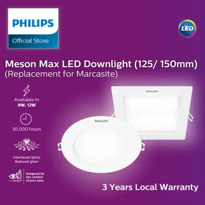 Philips Meson Max LED Slim Downlight with 3 years Warranty and 30000 hours lifetime (Marcasite Replacement)