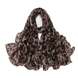 AKZDXE Soft Leopard Print Scarf Thin Long Woman Hijab Scarves Fashion Shawls