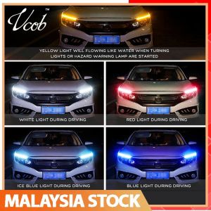 Car Styling Headlight Daytime Running Light Turn LED Dynamic Streamer Lampu Aksesori Kereta untuk lampu membelok