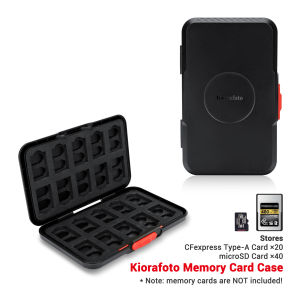 Kiorafoto เคสการ์ดความจำ EVA กล่องเดินทางสำหรับจัดเก็บ12 CFexpress Type-B/การ์ด XQD และ24 MicroSD การ์ดป้องกันการตกกันฝุ่นและป้องกันป้องกันการสาด