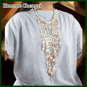 Hmeme Bead Handmade Woven Shell Tassel Necklace Summer Beach Style Multi-layered Collarbone Chain Womens Fashion Jewelry Accessories