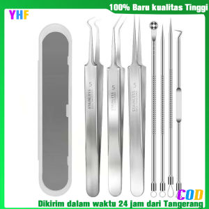 7pcs Pinset Komedo Stainless Steel Alat Jerawat Alat Penjepit Komedo Alat Penghilang Komedo Hidung