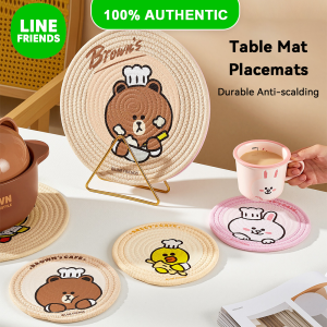 LINE FRIENDS Placemat Heat-resistant Polyester Cotton Table Mat Coaster Anti-scalding LFB411