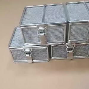 ตะกร้าตาข่ายฆ่าเชื้อ 9 ขนาด ตะกร้าฆ่าเชื้อพร้อมฝาปิด สแตนเลส กล่องฆ่าเชื้อเครื่องมือ