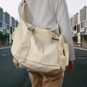 (SUPER SHOPPING) Casual Shoulder Bag Korean Style Vintage Large Capacity Functional Bag for Men and Women