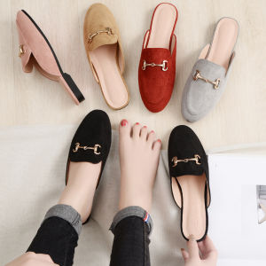 Geyunya Fashion Mules Sandals - Slip On Flat Heel Big Size Suede Shoes for Women (32-44 Size) - High Quality and Fashionable Style for Unique Beauty