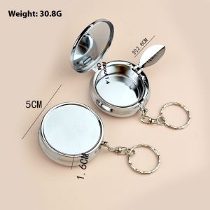 Rosy RECESS xách tay Vòng Kim Loại gạt tàn với Keychain cho xe hơi và sử dụng cá nhân