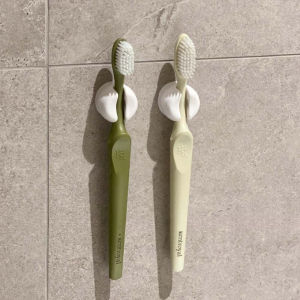 [2pcs] Multi-functional Simple Suction Cup Toothbrush Holder Bathroom Wall-Mounted Perforated-Free
