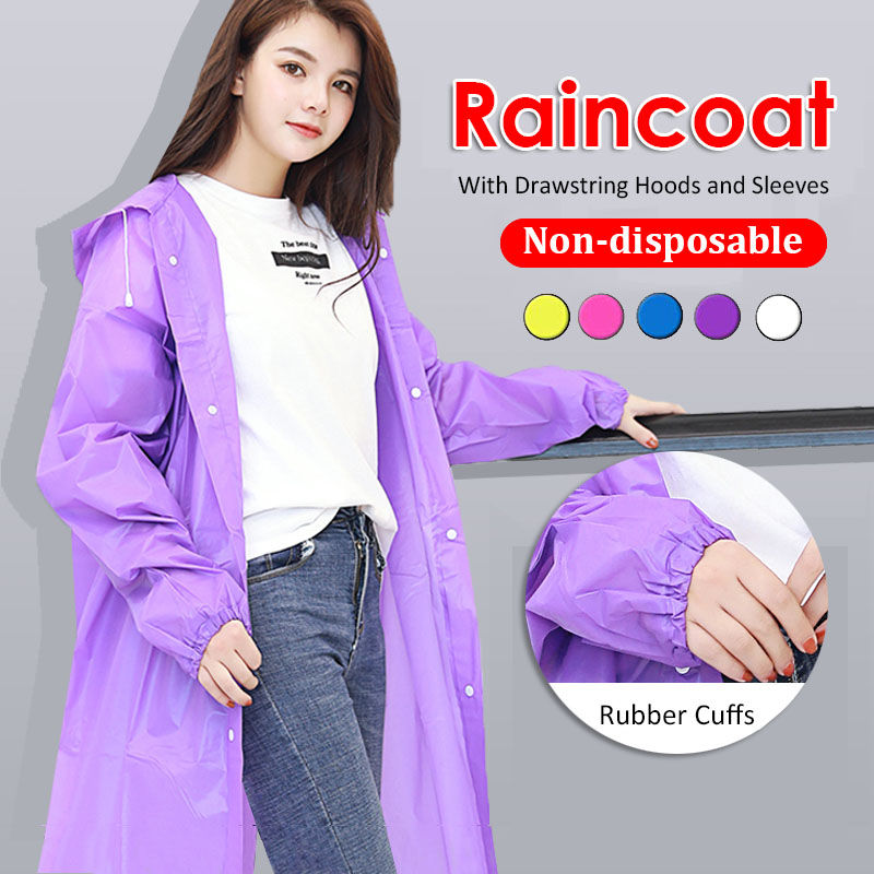 Adult Recycle Eva Non-Disposable Kids Rain Coat Foldable Waterproof Rain Coat Outdoor Hiking Travel Fishing Rain Jacket Baju Hujan