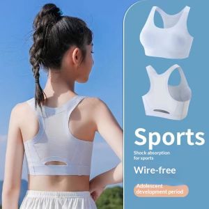 JJT Soft Breathable Sports Bra for Teen Girls Seamless Design for Comfortable Growth Stage