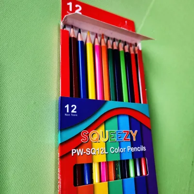 PENSIL WARNA SQUEEZY PANJANG 12 DAN 24 WARNA / PENSIL WARNA MURAH