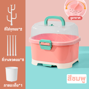 ที่คว่ําขวดนม กล่องเก็บขวดนม กล่องใส่ขวดนม อเนกประสงค์ กันฝุ่นละออง พกพาสะดวก