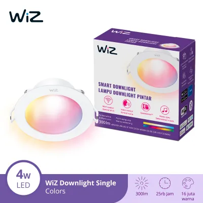 WiZ Lampu Smart LED Plafon Rumah Downlight WiFi RGB - Lampu Ceiling Plafon Panel 4W RGB
