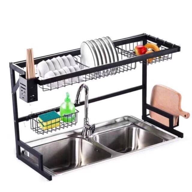 85CM Dish Drying Rack Over Sink Kitchen Supplies Storage Shelf