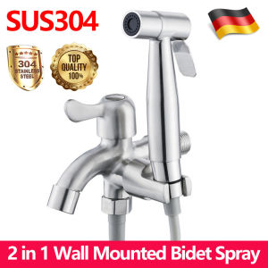 4in1 304 Stainless Steel Bathroom Shower Bidet Spray Toilet Bidet Sprayer Set Shower Toilet Sprayer Flushing Bathroom Pressurized Bidet Set bathroom set With Valve Full Set