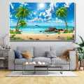 DEKORASI RUANGAN XTRA JUMBO FOTO POSTER Pemandangan Pantai 3D Ukuran 100x70cm 150x100cm 200x100cm Hiasan Dingding Pemandangan Alam 1 meter Pemandangan alam besar. 