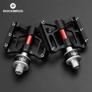 ROCKBROS Bicycle Pedals Quick Release Pedal Mountain Bike Road Bike CNC Rainproof Seal Bearing 8.2cm Widened Non-slip Chrome Molybdenum Bike Pedal
