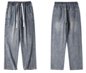 Washing workwear jeans for men 2024 new spring and autumn fashion brand straight tube loose wide leg casual long pants thin version