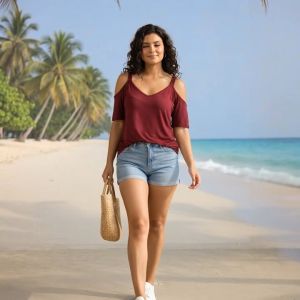 Jane Plus Size Cold Shoulder Top XL-3XL – Soft Cotton Spandex Flowy Trendy Chic Blouse for Curvy Women