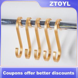 【ZTOYL】 S Shaped Aluminium Alloy Hooks 10Pcs Practical Kitchen Rail Hanger Closet Bathroom Organization Storage Hook