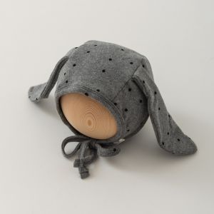 GUDY Polka Dot Baby Fetal Cap Cute Cartoon Infant Bonnet Hat Ins Tie Strap Newborn Rabbit Ear Beanie Hat Photography Props