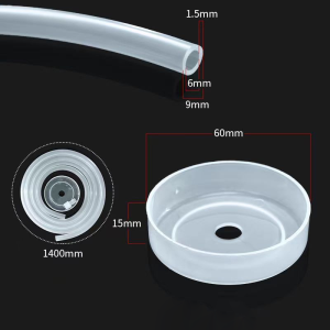 1.5m Food Grade Silicone Hose With Stainless Steel Extended Pipe For Water Dispenser Accessories