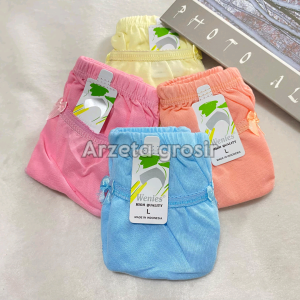 12 - 6- 3pcs celana dalam anak permpuan Wenies Saku Depan Lusinan Murah Bahan Katun Usia 1-9 Tahun