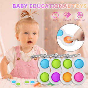 Baby Sensory Fidget Simple Dimple Toy Stress Relief Hand Toys Practice Board child Puzzle Early Educational Suitable For Infants 6 Months Pop It Puzzle Board Toy For Baby Kids Fidget Toy